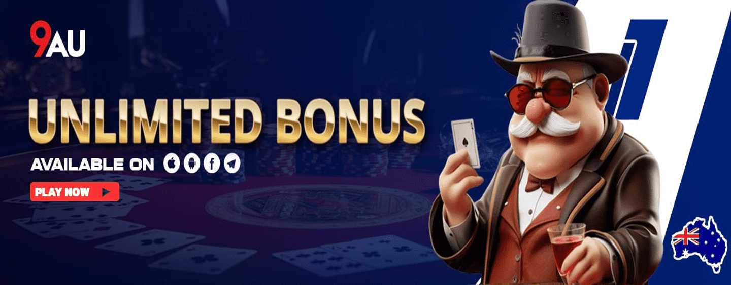 9AU mobile pokies banner